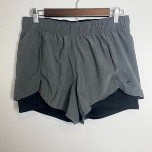 Nike Dri-FIT Gray Running Shorts w/ Built-In Liner Black Women’s Gym Athleisure